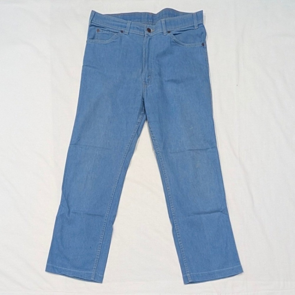 Vintage Levis For Men Skosh More Comfort Orange Tab Jeans Light Wash USA Made 36
